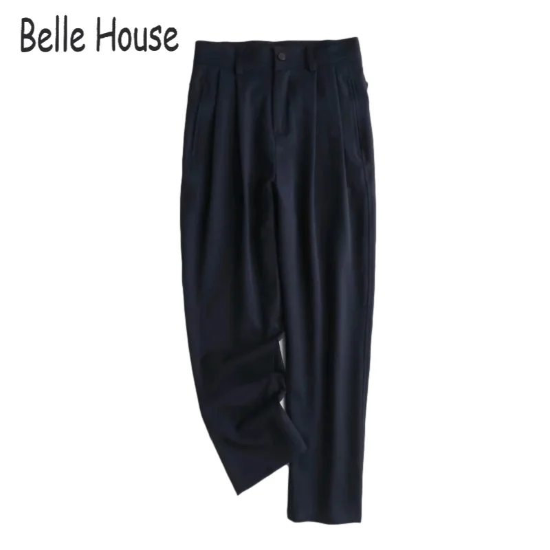 

Spring Autumn Fashion Women High Quality Black Casual Harm Pants With Pockets Buttons Office Lady Trousers Pantalon NZ0365