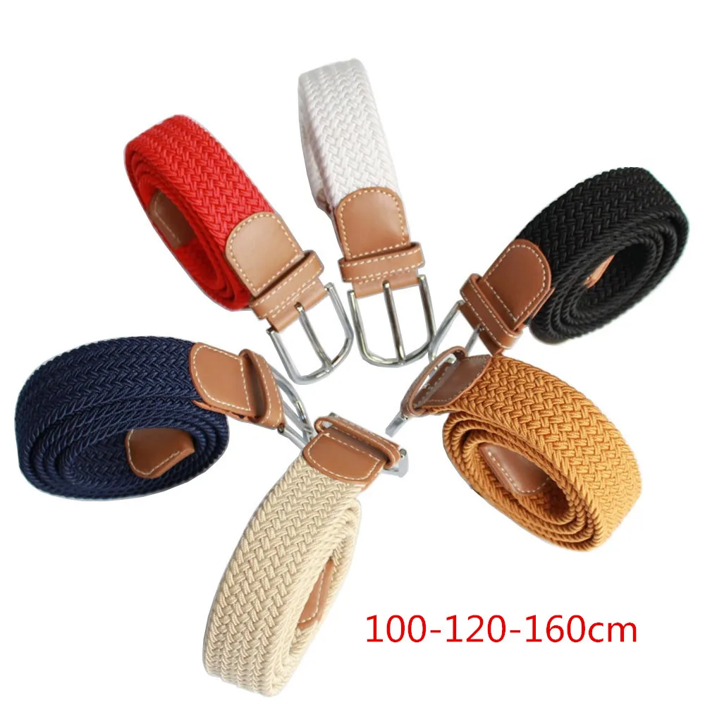WJB01 2021  160 CM Men's  Women's Canvas Belt  Braided Elastic Trouser Belt  140 cm  Large Size   Stretch golf belt