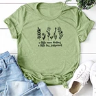 Женские летние футболки с принтом растений с маленькой добротой, женские футболки с графическим принтом, уличная одежда, свободные футболки для женщин