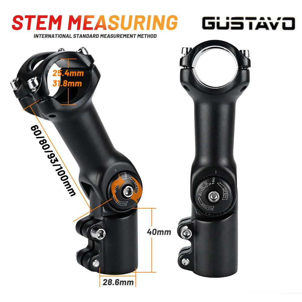 Регулируемый велосипедный стояк GUSTAVO для руля 25 4/31 8 мм 60/80/93/100 | Спорт и