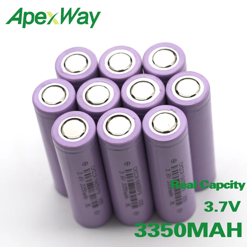 ApexWay 3350mAh 18650 перезаряжаемый аккумулятор CMICR18650F9 Li Ion 3 6 V + коробка|Перезаряжаемые