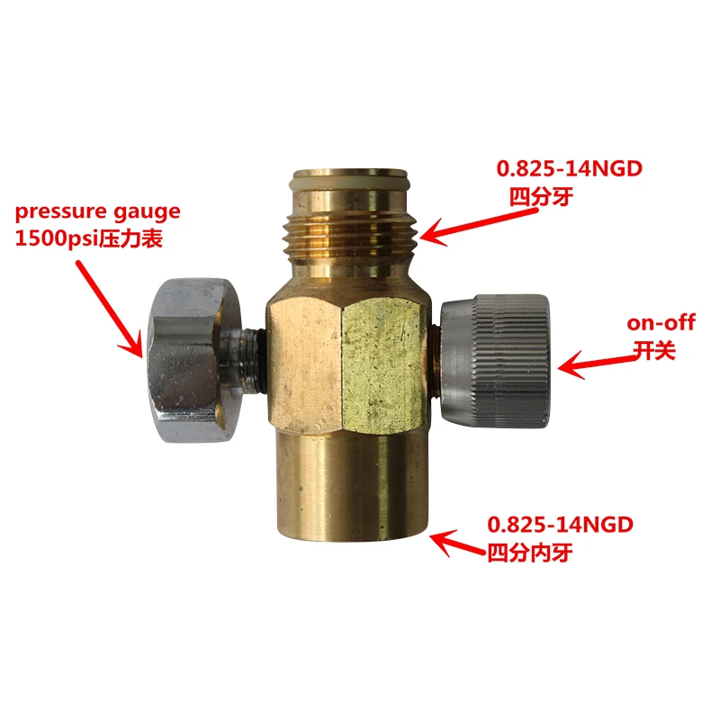 HPAT внутренняя резьба для пейнтбола Co2/HPA бак ВКЛ/ВЫКЛ клапан с манометром psi | Спорт