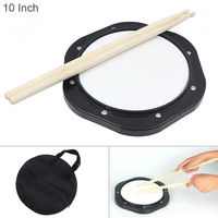 10 inch dumb drum practice abs shockproof drums pad with drum sticks and bag for jazz drums exercise training