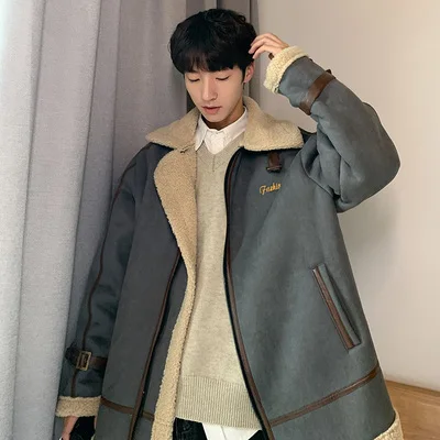 

Men Woman Thicken Lambswool Autumn Winter Jacket Coat Men Korean Casual Parka Streetwear Warm Male 2019 Clothes
