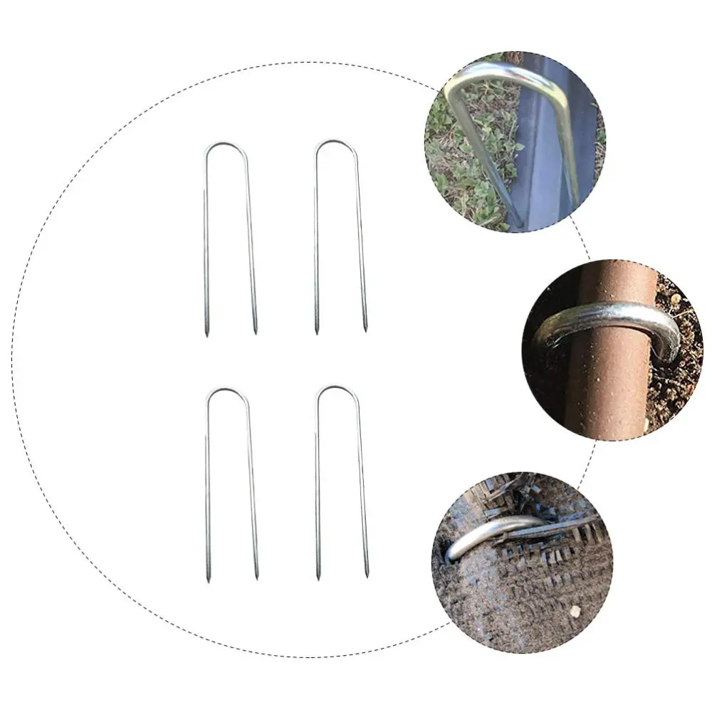 

4pcs Tent Stake Tent U Shape Garden Stake Landscape Pin Camping Supplies