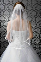 glamorousdramatic whiteivory 1layer ribbon edge wedding bridal veil with comb