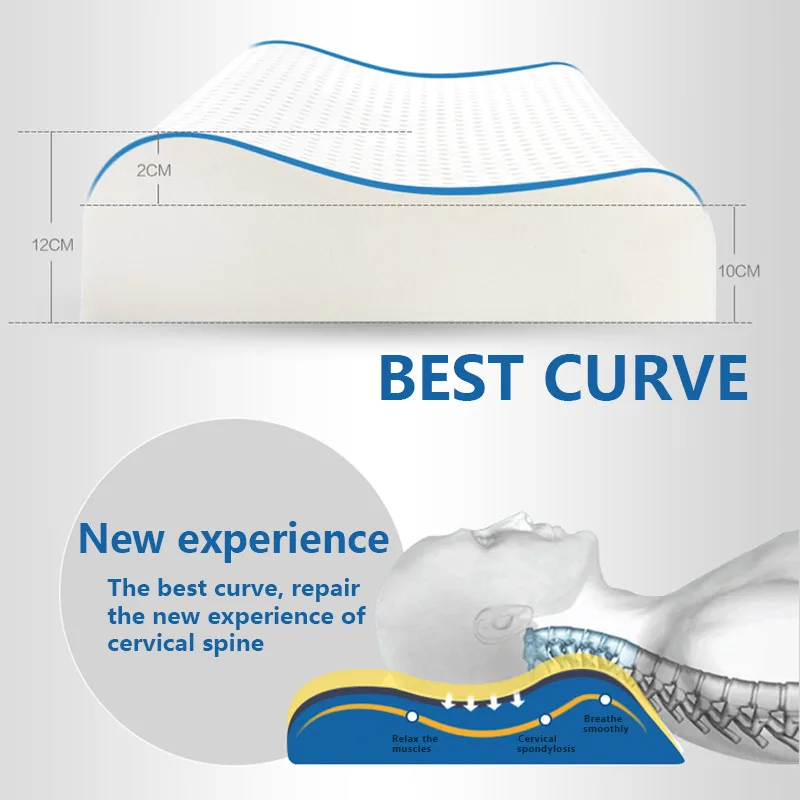 

Thailand Natural Latex Orthopedic Massage Pillow Neck Cervical Vertebra Protective Large Vertebra Pillow