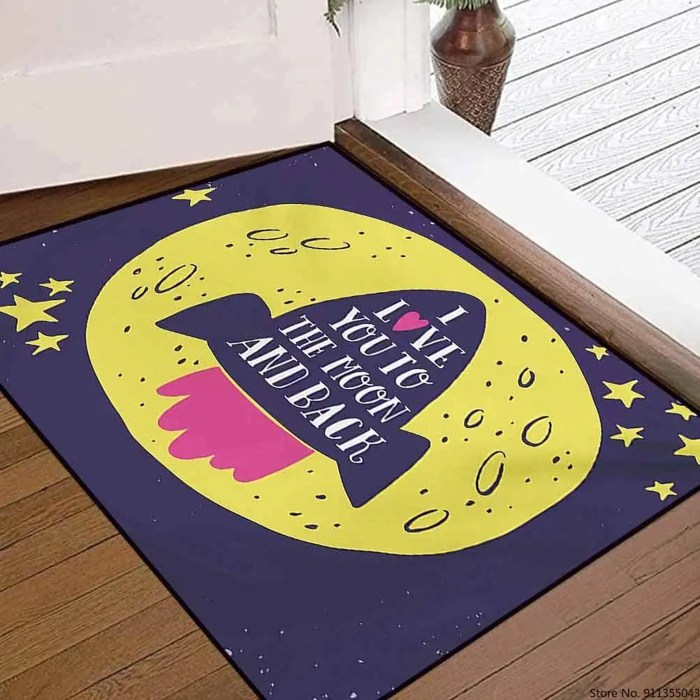 

I Love You To The Moon And Back Carpet Bathroom Doormat Indoor Rugs Flooring Mat Anti-slip Kitchen Rug for Home Decorative DIY