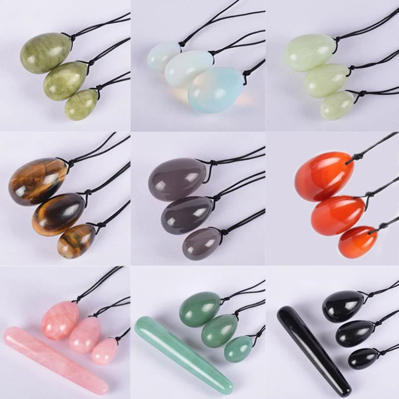 Яйце с нефритом розой и кварцем набор яиц обсидиана Йони лечебный камень