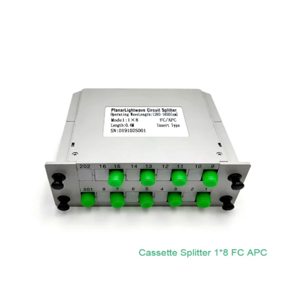 

10 шт./лот FTTH вставной тип волоконно-оптический сплиттер FC/ APC 1x8 оптический сплиттер FC кассета-тип gpon Оптический Сплиттер