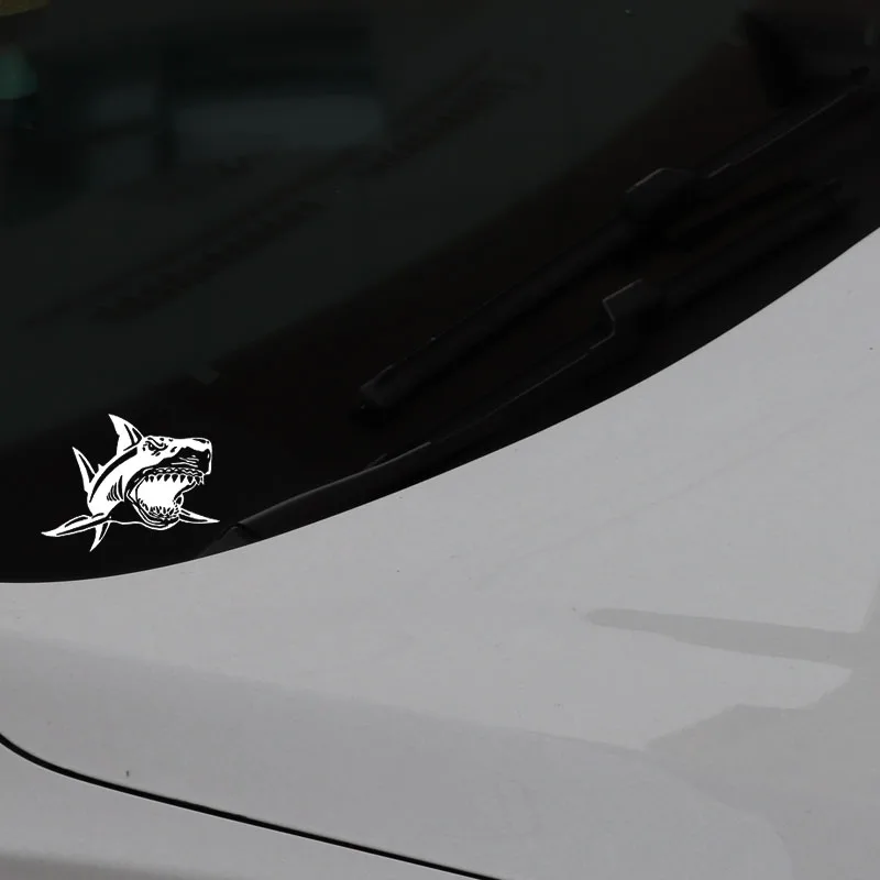 

Funny Angry Shark Fish Teeth Ocean Sea Car Stickers Vinly Accessories PVC 16cm X 12cm Window Motorcycle Decal