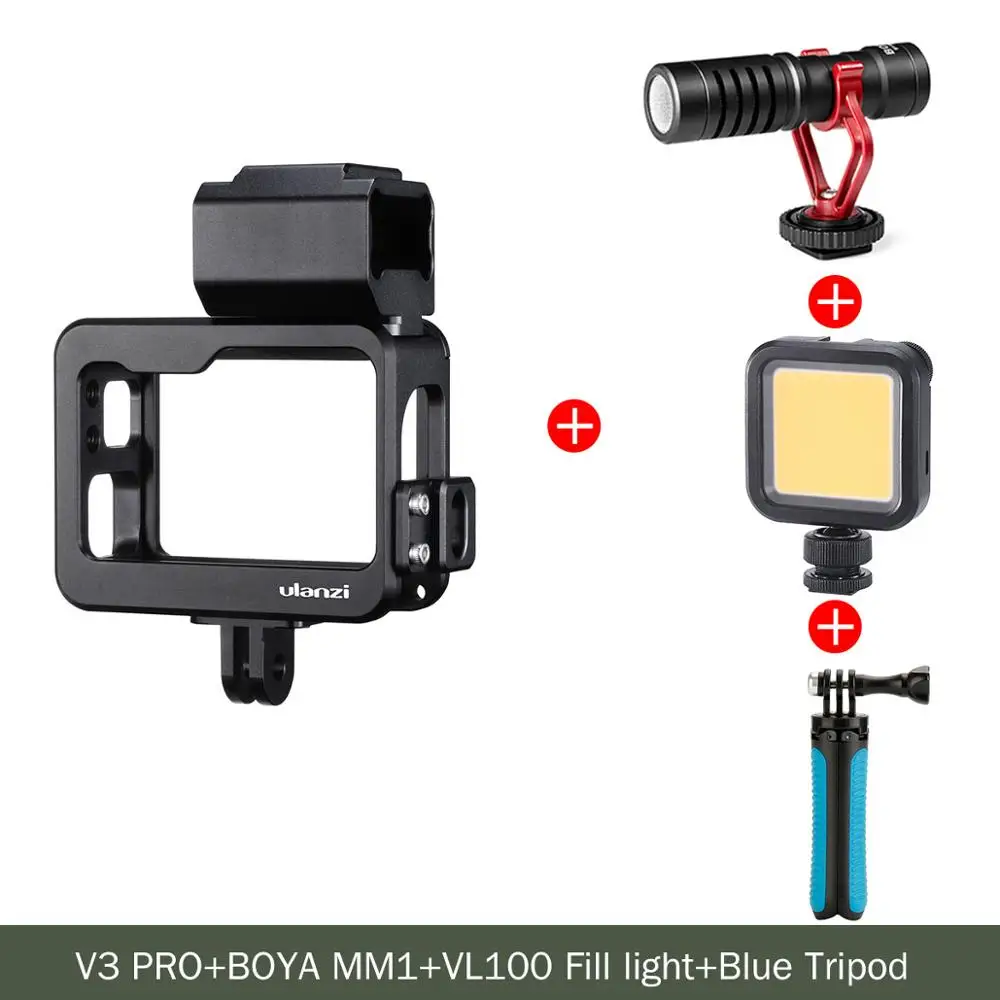 Желтый цвет Защитная рамка для камеры Gopro Cage Hero 7 6 5 с фильтром, аксессуары для экшн-камеры с горячим башмаком для светящийся микрофон - Цвет: Желтый цвет