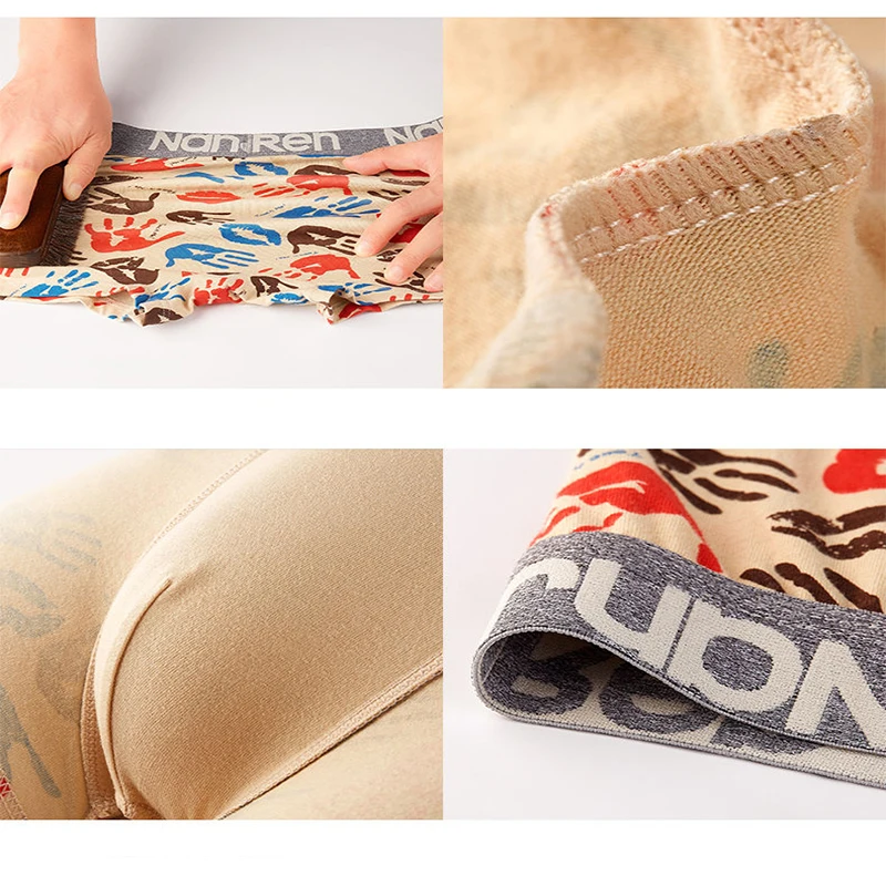 Hot Underwear Boxing Men Cotton Boxer  Underpants Male Panties Breathbale Shorts U Convex Pouch Plus Size L-3XL