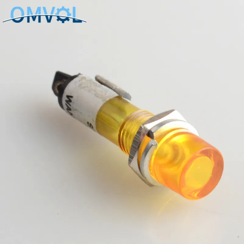 5 шт. 7 мм индикатор питания пилот светильник лампа Xd7-1 - Цвет: 220V yellow 7mm