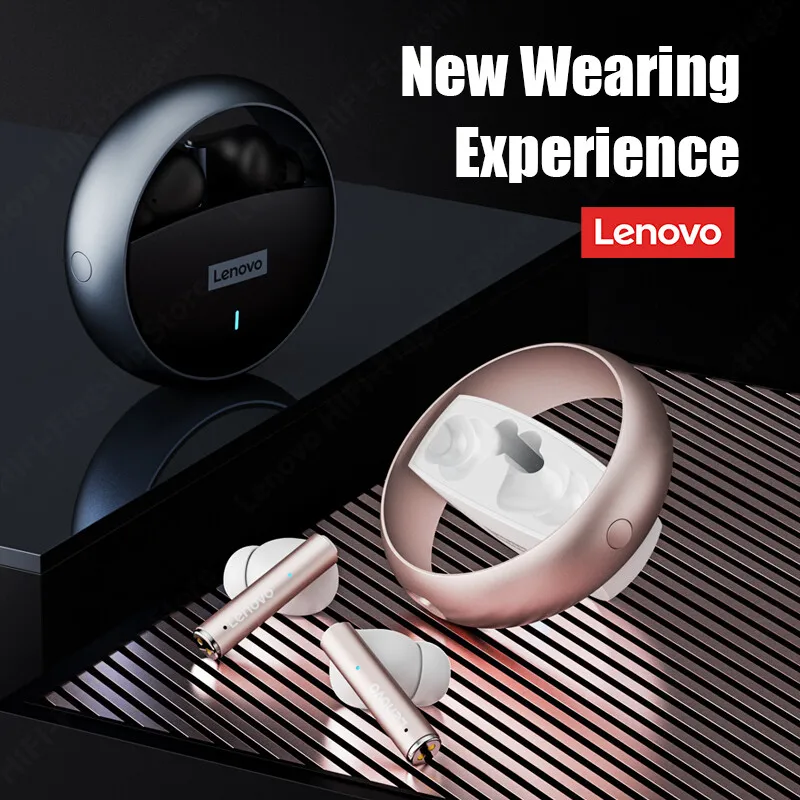 New Original Lenovo LP60 TWS Earphone Wireless Bluetooth Headphones Rotatable Metal Cavity Ring Sport Gaming Headsets with Mic |