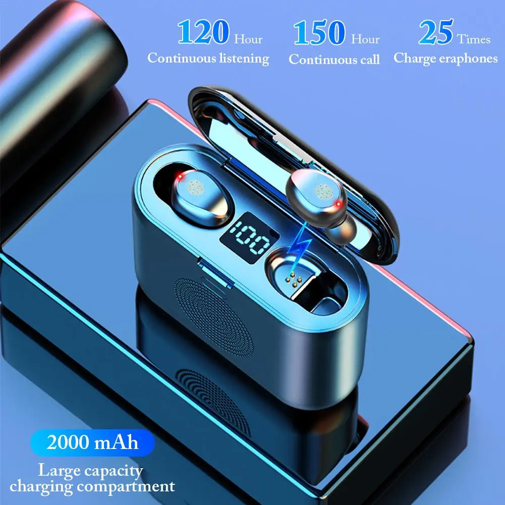 F9 мини-наушник Bluetooth TWS 5 0 сенсорная Спортивная стерео Беспроводная гарнитура 6D