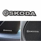 3D наклейка для стайлинга автомобиля, алюминиевая эмблема, внутренний динамик, звуковой значок для skoda octavia fabia rapid yeti Kodiaq superb