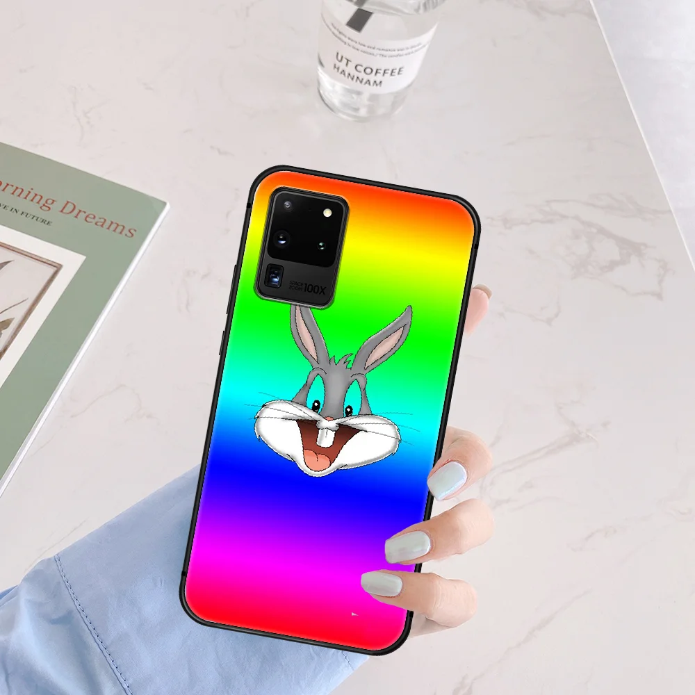 

Cartoon Bugs Bunny Rabbit Phone Case Cover Hull For Samsung Galaxy S 6 7 8 9 10 e 20 Edge Uitra Note 8 9 10 Plus black Cover