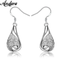 new 925 sterling silver earrings water drop zircon crystal earrings woman jewelry gift
