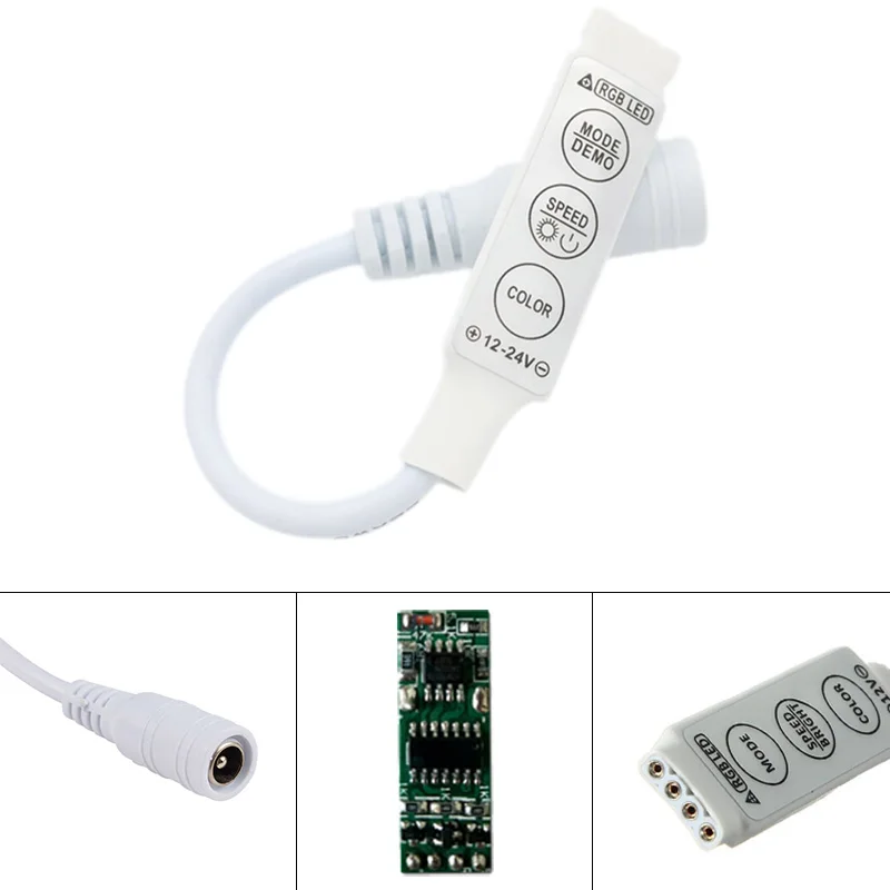 DC12V-24V 3 клавиши Светодиодная лента управление ler ручное диммер для 4pin RGB 3528 5050