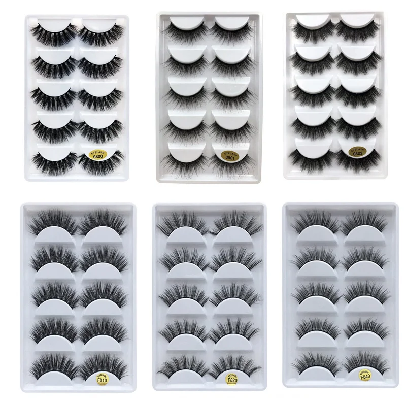 5 пар норковых ресниц натуральные длинные толстые 3D Мягкие норковые накладные