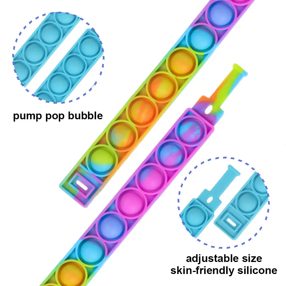 Juguetes para ni&ntilde;os y adultos, pulsera de silicona antiestr&eacute;s, juguetes sensoriales para aliviar el estr&eacute;s-2