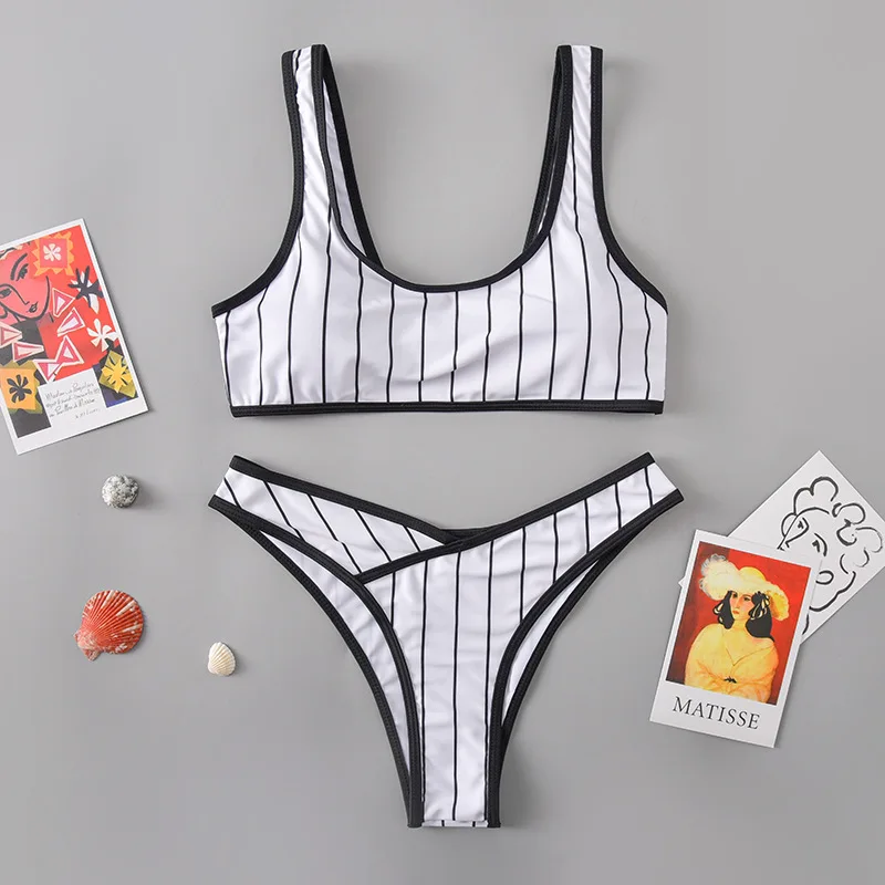 

Wasteheart Summer White Sexy Bikini Set Women Swimsuit Bikini Swimwear Low Waist Backless Bathing Female Biquini Holiday Swim