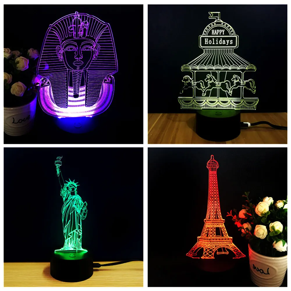

3D Lamp Base Home Modern Ornament Display LED Luminous Light Base Gift Lighting Fixture Indoor Decoration