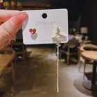 Модные корейские серьги с кристаллами и геометрическим рисунком