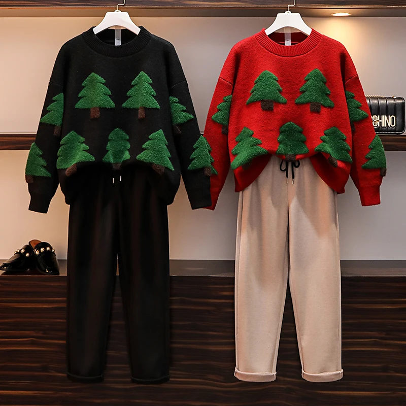 Женский трикотажный комплект из 2 предметов HAMALIEL толстый свободный свитер с