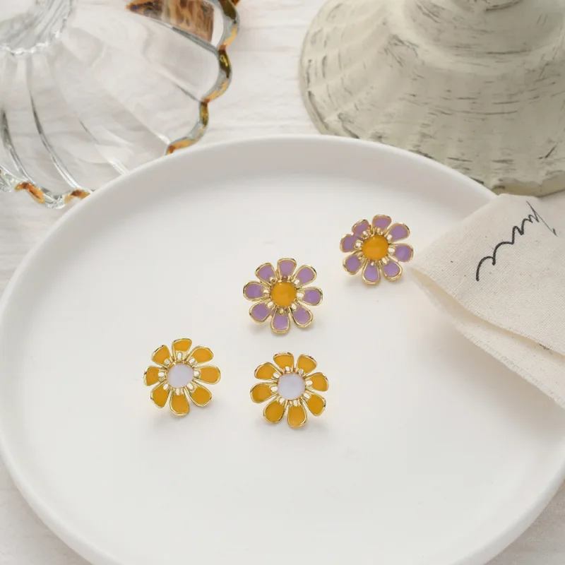 

BUDROVKY New Summer Fresh Girl Sweet Flower Earrings Personality Sweet Flower Resin For Women Girls Jewelry Accessories Gifts 20