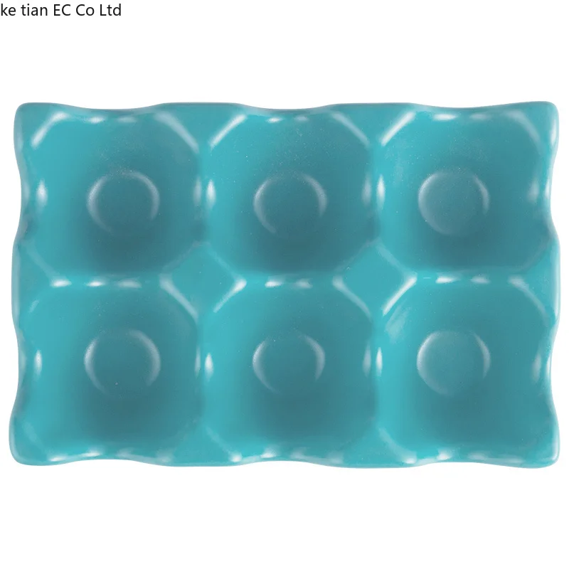 

6 Grid Egg Rack Ceramic Non-slip Egg Box Refrigerator Shockproof Egg Tray Storage Box Household Storage Organization