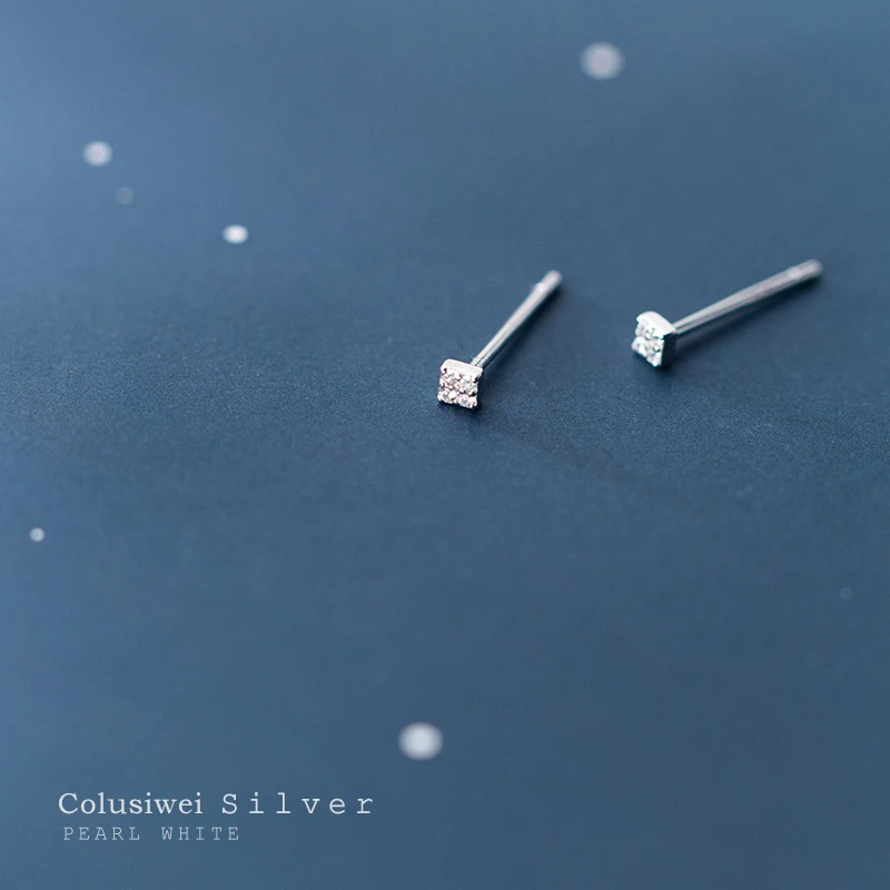 Colusiwei реальные 925 стерлингового серебра сверкающими камнями в форме квадрата