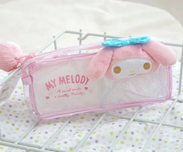 My Melody Cinnamoroll помпон для девочек, маленькие водонепроницаемые прозрачные косметички из ПВХ, чехлы для детских подарков