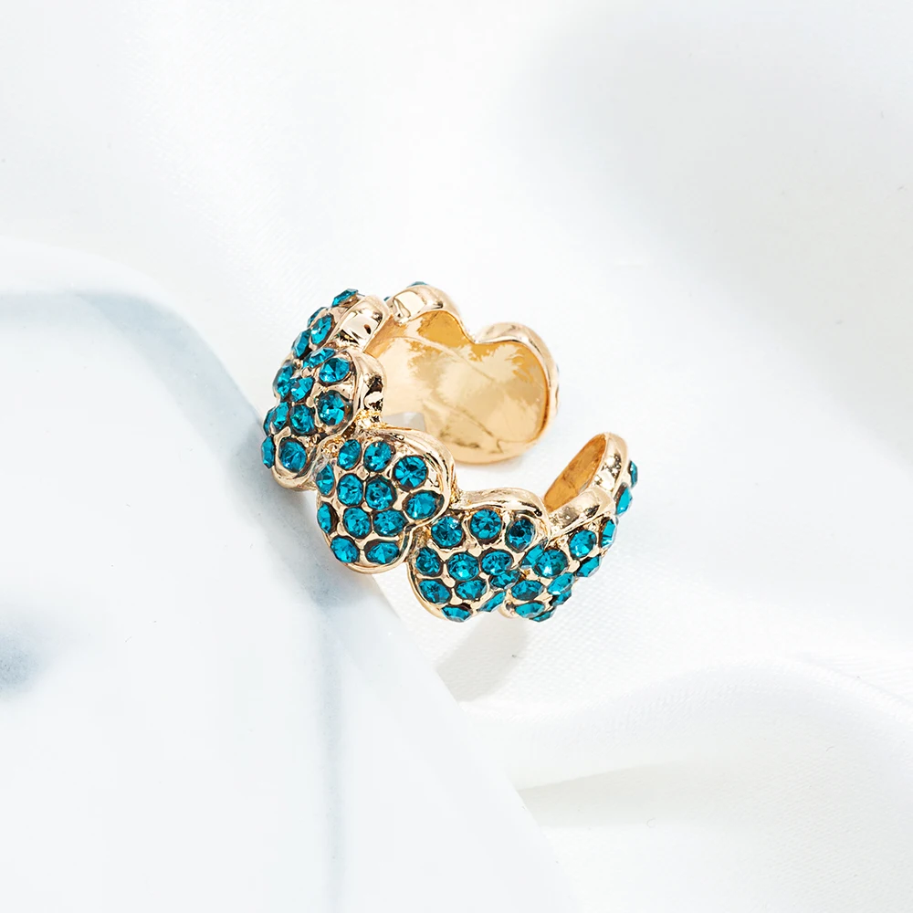 Multicolor C-Shape No Pierced Small Earring for Women Crystal Hollow Ear Cuff Bridal Wedding Clip Jewelry Earcuffs | Украшения и
