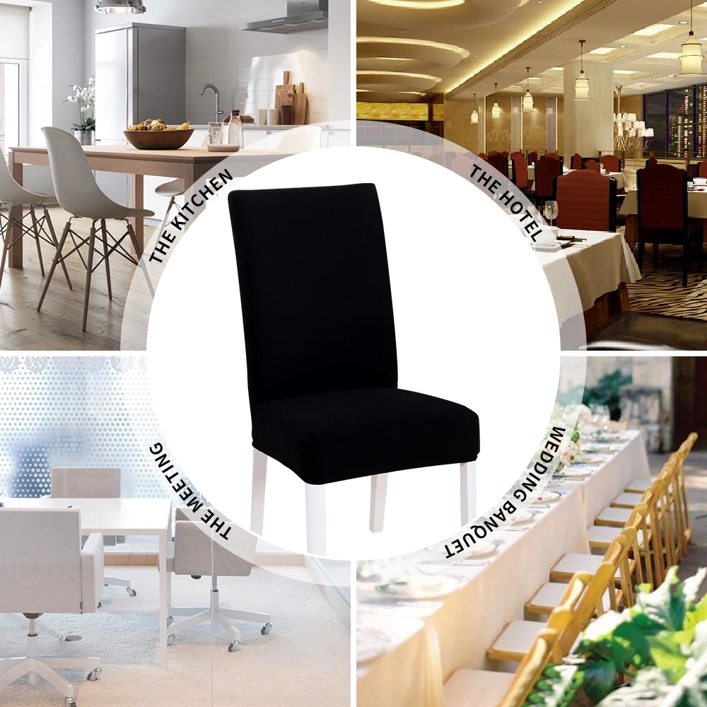 1/2/4/6 шт. Чехол из искусственного меха для обеденного стула флиса и бархата