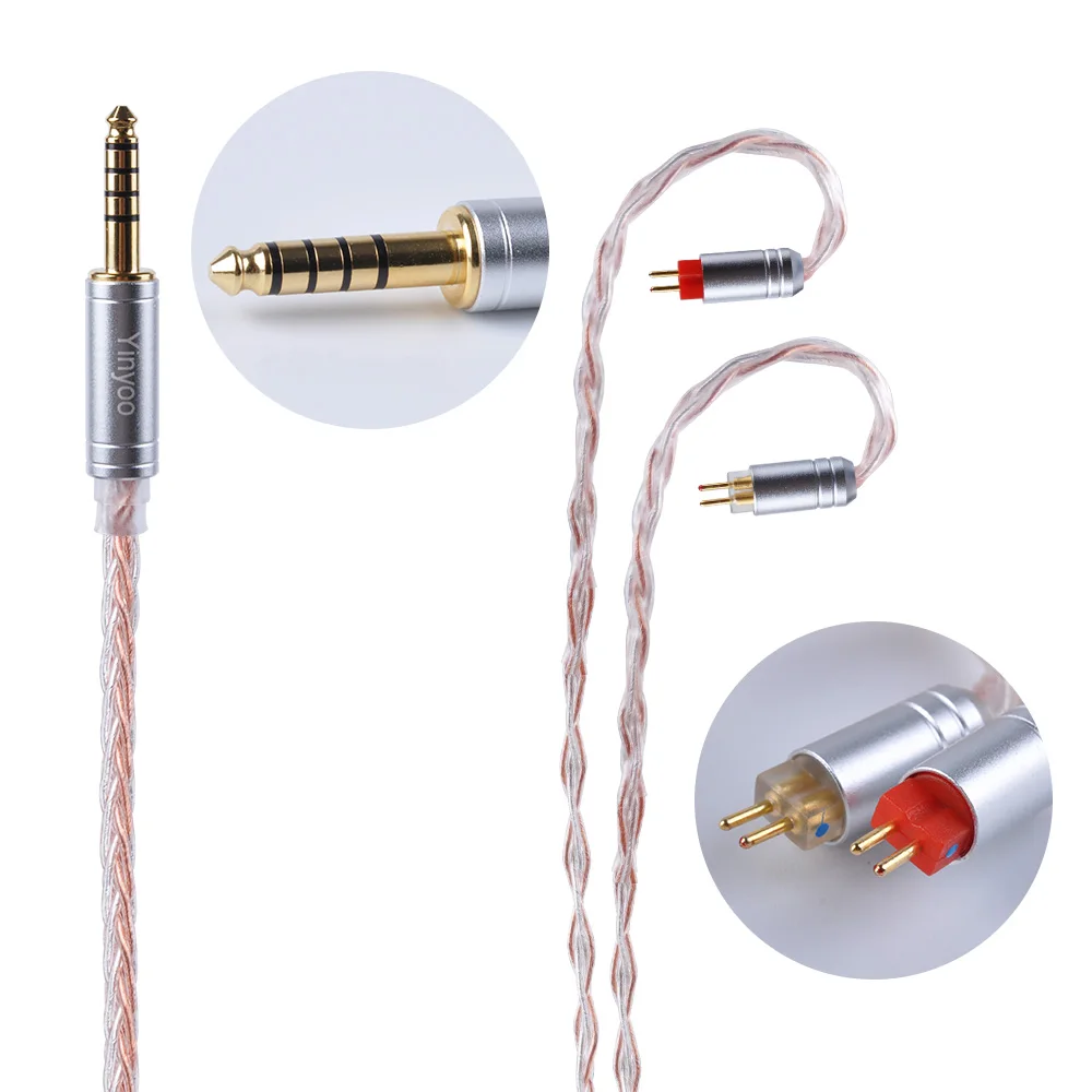 Upgraded Cable 8 Core Silver Plated 2.5/3.5/4.4mm MMCX Balanced Connector For HQ5 HQ6 ZS10 CA16 BL-03 BL-05 TRN VX | Электроника