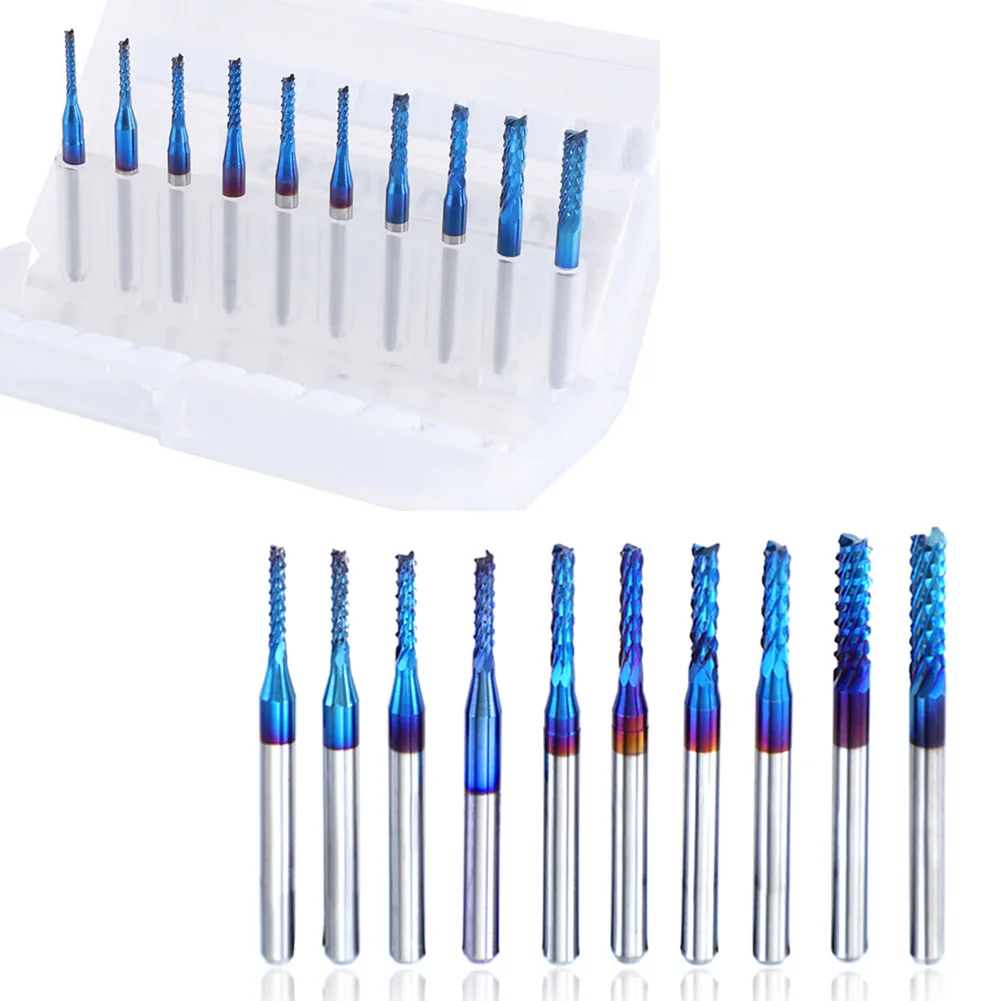 10 шт. фрезы Nano Blue Coat Концевая фреза CNC 1 5-3 175 мм 1/8 &quotметаллообрабатывающий