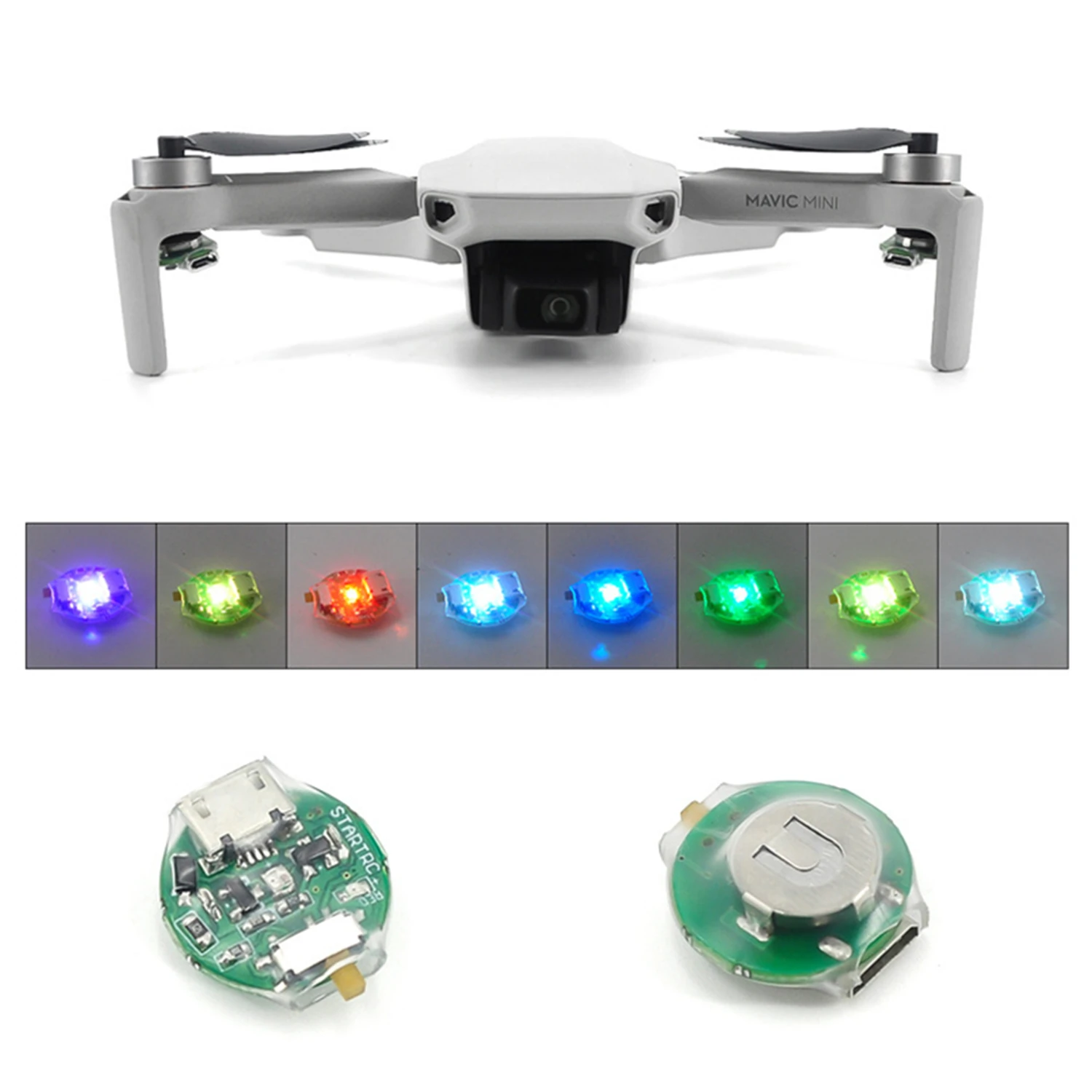 1 pairs Rechargeable Mini Night Flying Signal Lamp LED Navigation Light Flash Lights With Battery for DJI Mavic Air 2 Drone | Электроника