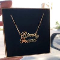 custom heart with name necklace women stainless steel gold color name pendants handmade custom personalized jewelry friend gifts