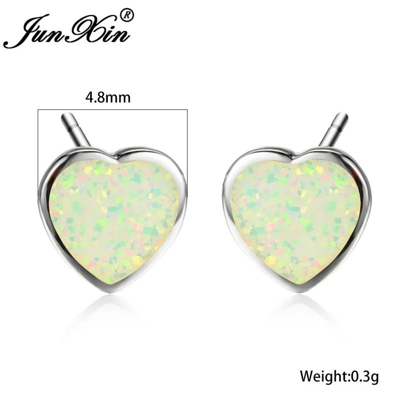 Кольцо из белого золота с милым сердечком серьги-гвоздики для женщин Свадебные