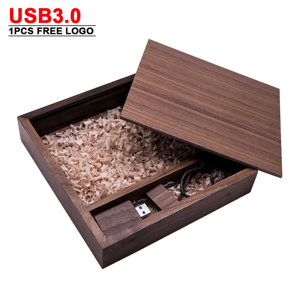 10 шт./лот бесплатная доставка логотипа деревянный usb + коробка индивидуальный