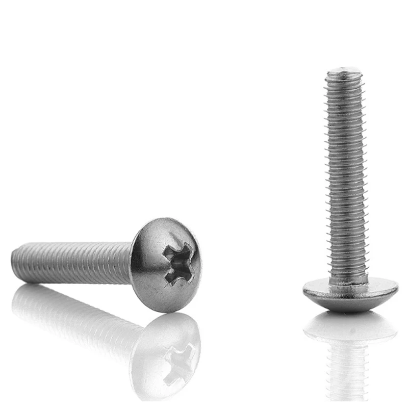 

5/10/50pcs M3 M4 M5 M6 M8 304 A2-70 stainless steel JISB1111T Phillips Truss Head Large Flat Round Cross Screw Bolt L=4-65mm
