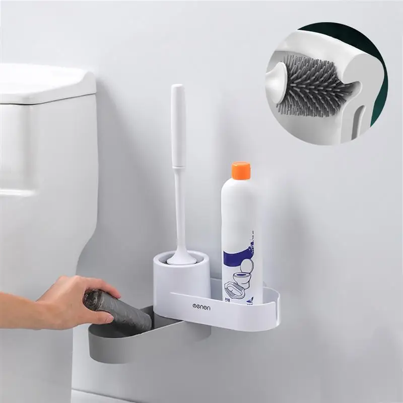 

Wc силиконовая щетка для унитаза с держателем настенный резиновая головка Ванная комната набор чистящих щеток Ванная комната для хранения и...