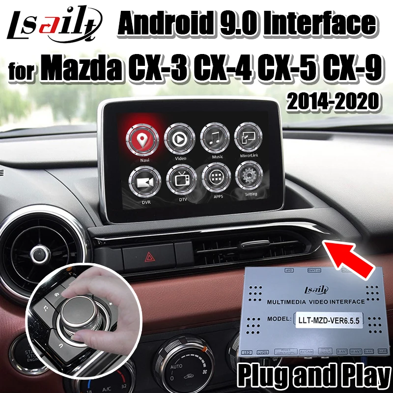 Android мультимедиа видео интерфейс для CX 3 4 5 9 2013 20 CarPlay коробка поддержка Youtube waze по