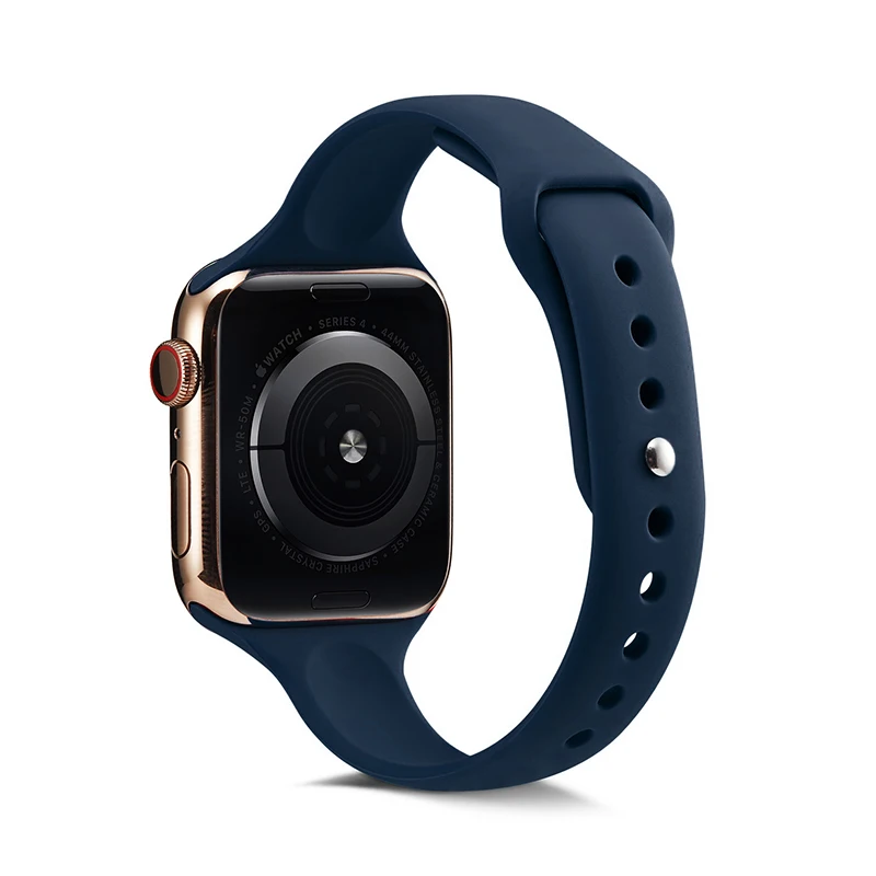 Ремешок для часов Apple Watch 38 мм 42 мм 44 мм 40 мм IWatch 4 3 2 1 спортивный силиконовый ремешок тонкий браслет аксессуары для часов