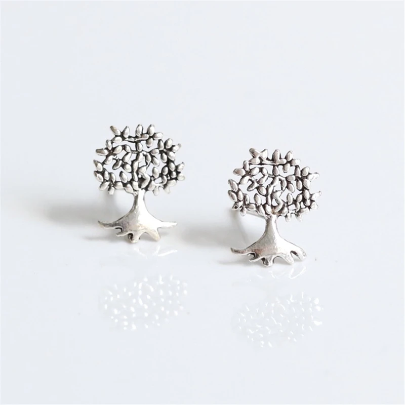 Серьги женские серебряные с искусственными растениями украшение для ушей