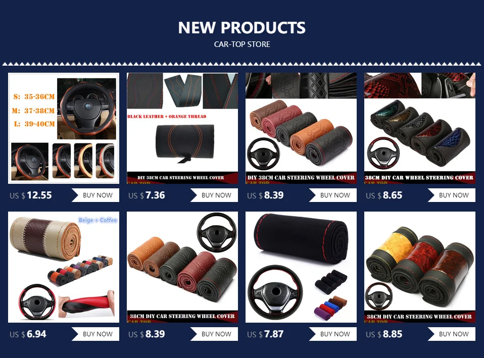Car Braid On The Steering Wheel 38 cm Hand Sewing Microfiber Leather Covers Auto Steering Wheel Cover