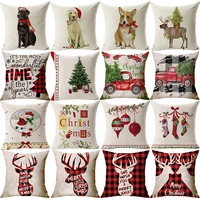 2021 new pillowcase cushion cover throw linen pillow case merry christmas gifts home office living room 45x45cm