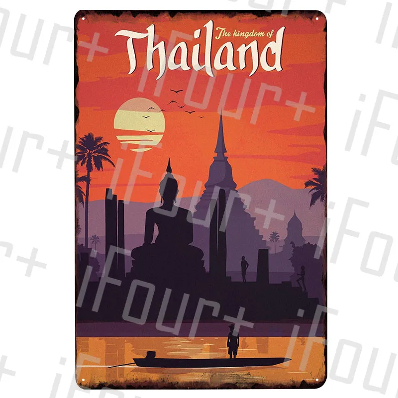 Металлическая пластина из Таиланда металлический винтажный декор плакат